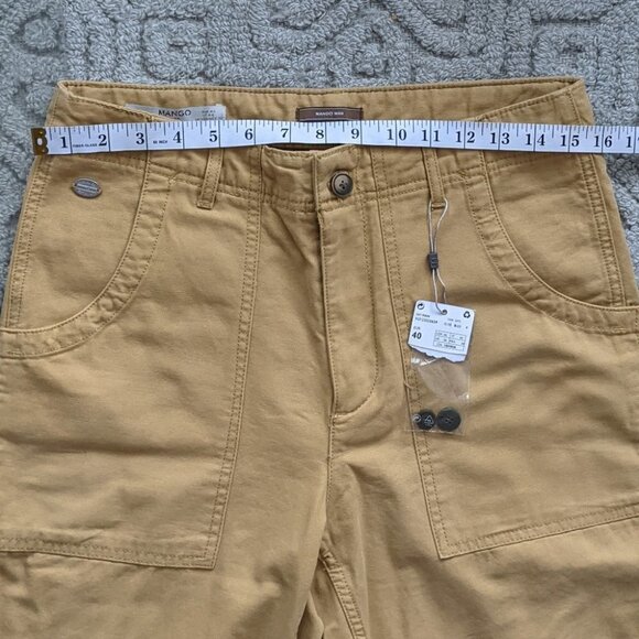 NEW MANGO Men cargo Bermuda fatigue shorts in camel color size 30 @i - Picture 9 of 10